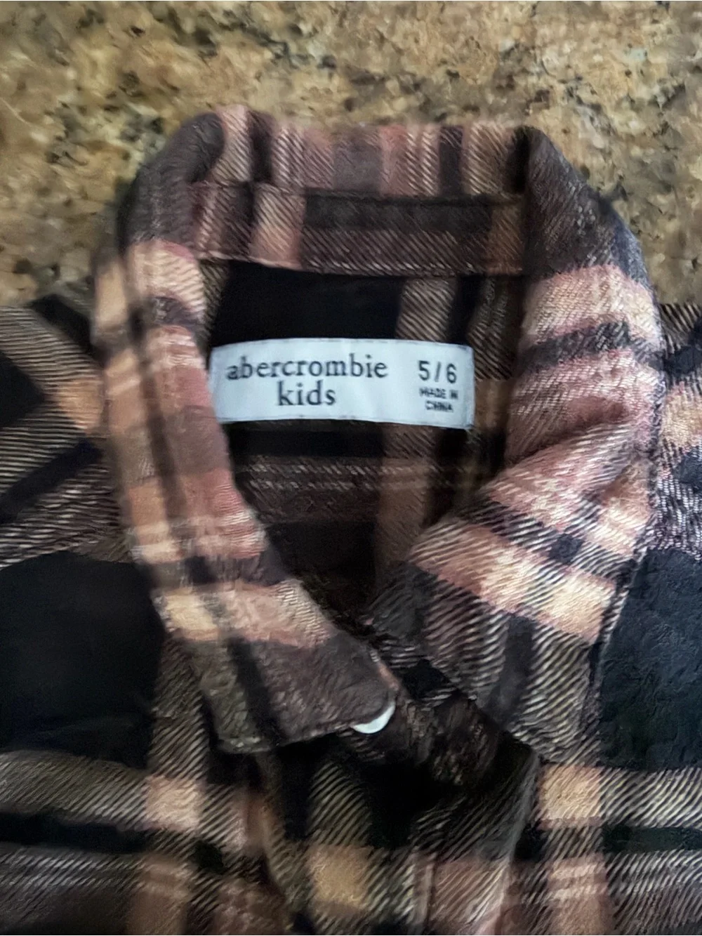 abercrombie kids Black and Brown Plaid Button-Up Shirt
